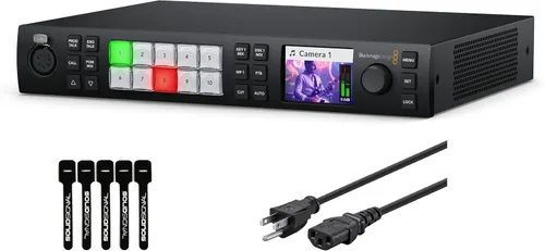 Vista 6 de Blackmagic Design ATEM 2 M/E Constellation HD - Conmutador de producción en vivo con cable de alimentación de 6 pies y paquete de 5 bridas de cable