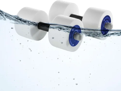 Vista 2 de THERABAND Pesas de agua, mancuernas acuáticas para fitness en la piscina, 2 pesas de espuma con agarre acolchado para aeróbicos acuáticos, terapia