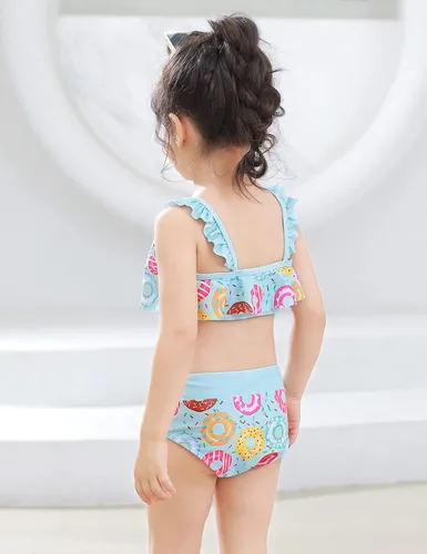 Vista 3 de Queenstyle Traje de baño de dos piezas sin mangas con volantes y volantes de verano