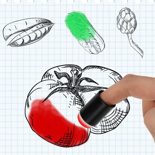 Vista 4 de 40 esponjas de pintura de dedos con caja de almacenamiento, esponjas redondas lavables no tóxicas, herramientas de manualidades sin BPA para niños