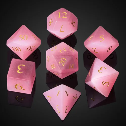 Vista 38 de UDIXI Juego de dados de piedras preciosas de amatista, dados DND de piedra de cristal D&D con estuche de regalo para juegos de rol y juegos de mesa