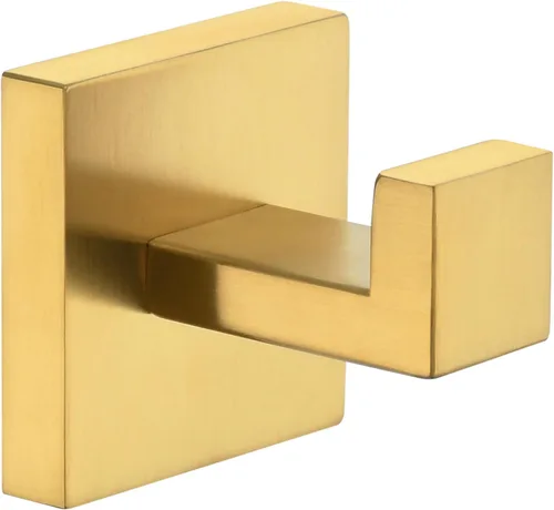 Vista 16 de Gancho para Toalla Angle Simple Negro y Oro, Gancho de Baño Cuadrado de Acero Inoxidable 304 para Pared SUS304 acero inoxidable, soporte