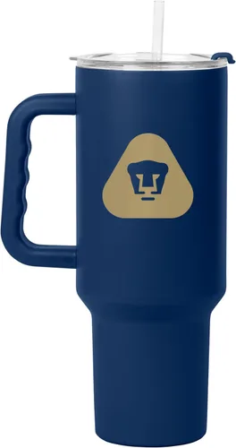 Vista 6 de Logo Brands Liga MX CF Monterrey - Vaso con mango de acero inoxidable de 40 onzas, doble pared, aislado al vacío, acabado con recubrimiento