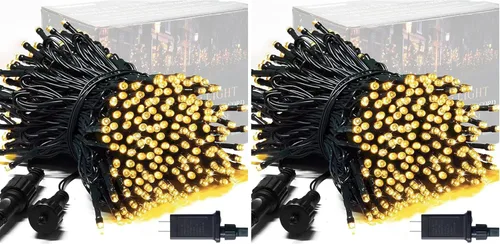 Vista 18 de JMEXSUSS Guirnalda de 250 luces LED que cambian de color, 11 modos, luces cálidas y multicolor para árbol de Navidad con luces de Navidad remotas al