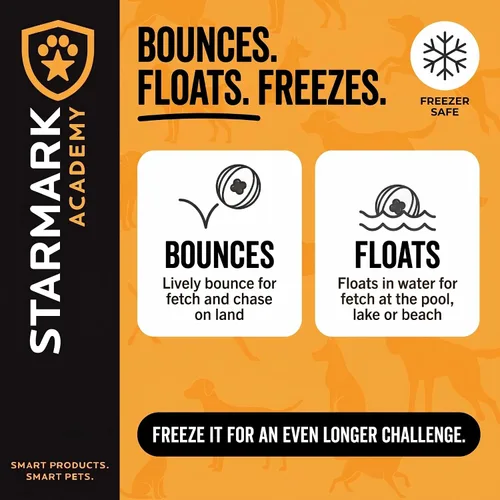 Vista 14 de Starmark Treat Dispensing Chew Ball - Juguete resistente para perros, mediano/grande para razas grandes