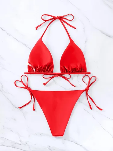 Vista 73 de Rajputana Conjunto de bikini para mujer, traje de baño brasileño de dos piezas con tanga