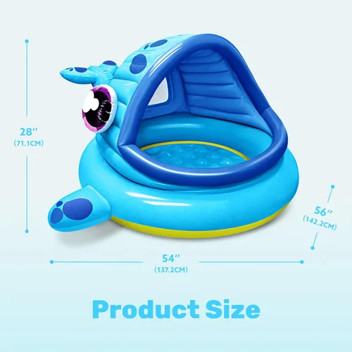 Vista 8 de JOYIN Piscina inflable para niños, tienda de campaña de piscina para bebés de ballena, piscina infantil para niños (54 x 56 x 28 pulgadas), piscina