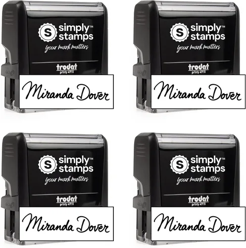 Vista 21 de Sello de firma personalizada - Insignia personalizada - Autoentintado - ¡Tu elección de 7 colores de tinta! (1, Grande)
