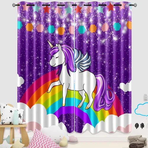 Vista 8 de Cortinas de Gato - Lindas Cortinas Opacas de Gato para Habitación de Niños Decoración Kawaii para Dormitorio de Niñas, 2 Paneles, 82 x 63 pulgadas