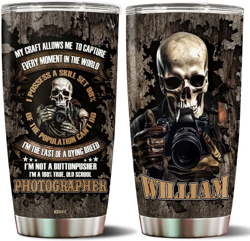 Vista 8 de Regalos personalizados para hombres, taza de viaje aislada de acero inoxidable de 20 onzas, taza de café, botella de agua, regalo para marido, hijo