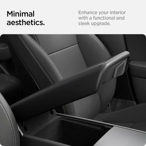 Vista 3 de Spigen Cubierta de reposabrazos para Tesla Model Y Juniper & YL & 3 Negro