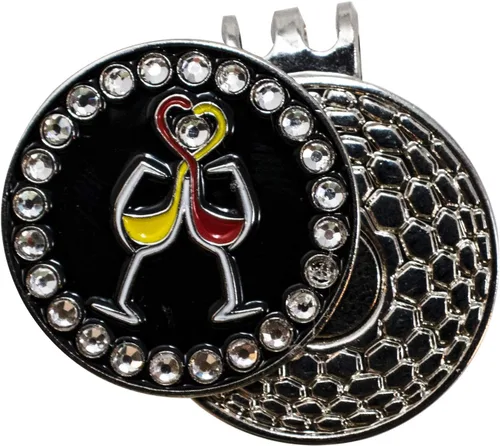 Vista 8 de DA VINCI Clip magnético para sombrero de golf con marcador de bola de golf de metal brillante de 1 pulgada Globo ostentoso