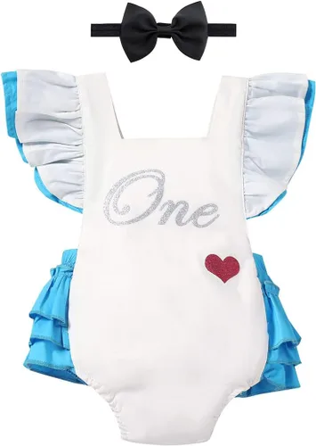 Vista 13 de IDOPIP Conjunto de ropa de 1er cumpleaños para niñas con estampado floral, estilo bohemio, con encaje, tutú y diadema de princesa