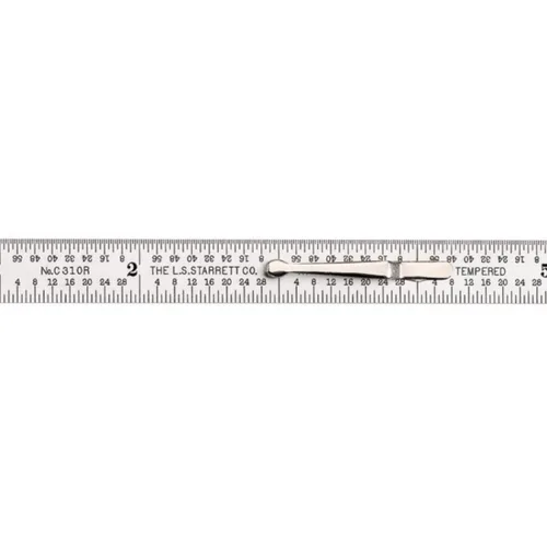 Vista 26 de Starrett Regla de acero totalmente flexible con acabado cromado satinado, lectura rápida y graduación en pulgadas, graduación 3R, 6 pulgadas