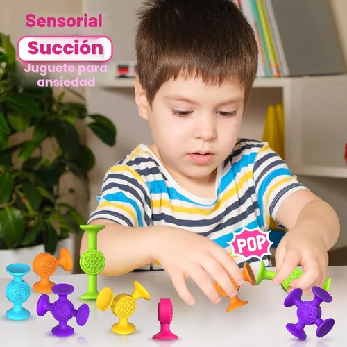 Vista 5 de Juguetes de baño con ventosa para niños pequeños: 12 juguetes sensoriales de succión para niños pequeños, juguetes de succión para niños, juguetes