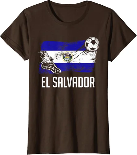 Vista 15 de Camiseta salvadoreña con bandera de fútbol salvadoreño