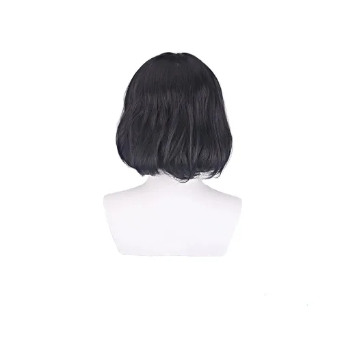 Vista 5 de Peluca corta de cosplay negra para hombre, peluca de Halloween para película