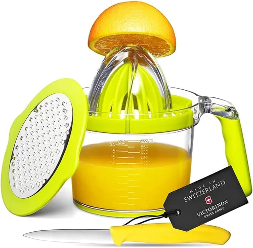 Vista 8 de Eurolux Exprimidor eléctrico de cítricos manos libres, exprimidor de limón y pomelo de limón, fácil de limpiar, (gris)