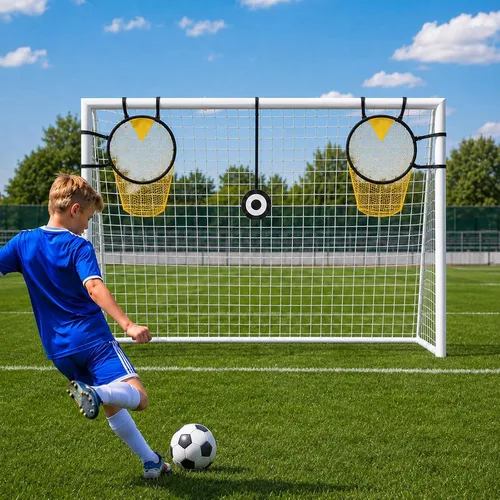Vista 10 de Kids Soccer Goal, 12x6ft/8x6ft/6x4ft Steel Soccer Goals for Backyard Steel Goal for Kids 4–15, for Training and Match Play, Include HDPE Soccer Net