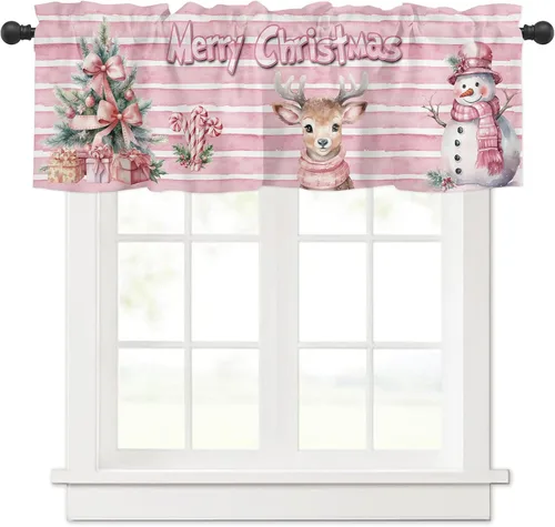 Vista 7 de Cenefa de ventana de Navidad para cocina, sala de estar, cortina de ventana temática de vaqueras para dormitorio, baño, cenefa de ventana Howdy