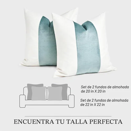 Vista 8 de EVERGRACE x Kinsey Walsh Fundas de almohada de panel de terciopelo de algodón de firma, juego de 2, fundas de almohada decorativas de 20"x20