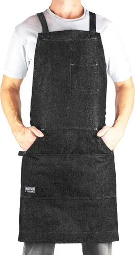 Vista 15 de Hudson Durable Goods - Delantal de chef de grado profesional para cocina, barbacoa y parrilla Negro