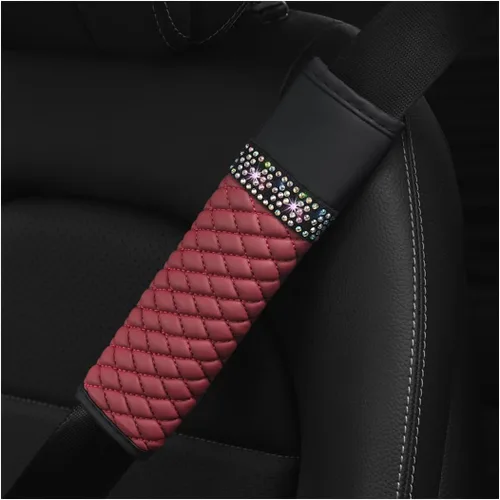 Vista 10 de AICEL - Juego de 2 fundas para cinturón de seguridad de auto, correa de hombro con brillo de strass para una conducción más cómoda, almohadillas