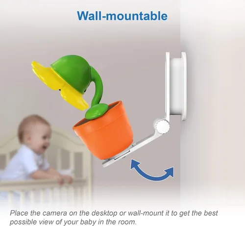 Vista 12 de VTech RM9751 Yellow Daisy Smart Wi-Fi Cámara para bebé, compatible con iOS y Android, 1080p Full HD, cubierta de modo de privacidad, luz nocturna