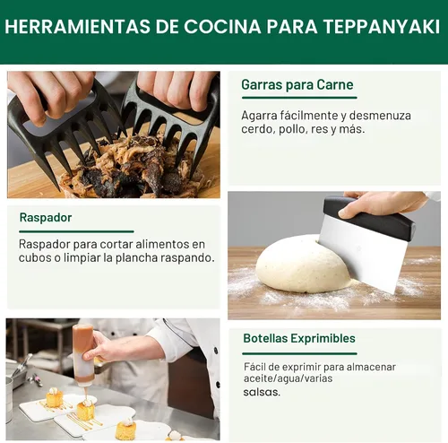 Vista 4 de Grilljoy Juego de accesorios para parrilla de 46 piezas con mango de plástico robusto, kit de herramientas para parrilla todo en uno para parrillas