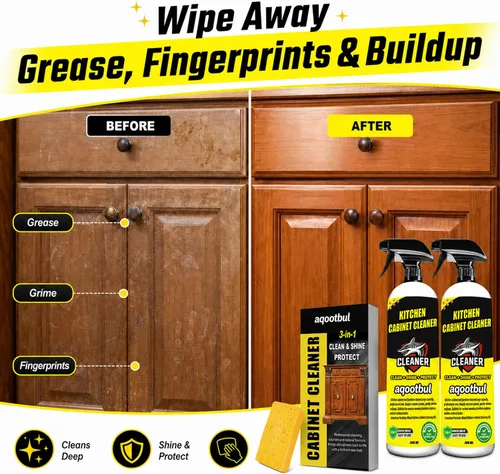 Vista 3 de Kitchen Cabinet Cleaner, Wood Cabinet Degreaser & Furniture Cleaner, 2 Pack