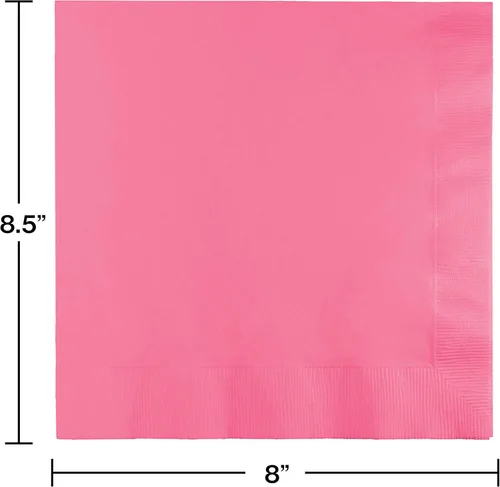 Vista 2 de Creative Converting Touch of Color - Servilletas de papel de 3 capas, 50 unidades para bebidas, color azul Bermudas, Servilleta de cena, Rosa