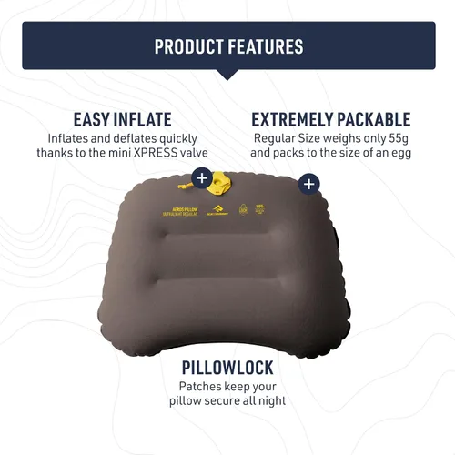 Vista 3 de Sea to Summit Aeros - Almohada inflable ultraligera para acampar y viajar, grande, color aguamarina
