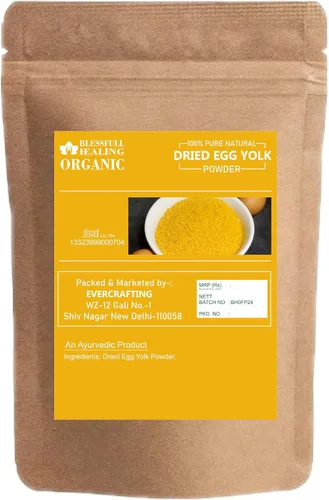 Vista 2 de Blessfull Healing Yema de huevo seca orgánica en polvo, 100% puro, natural, 10.58 oz/10.58 onzas