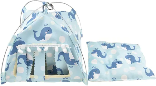 Vista 4 de Refugio de erizo de conejillo de indias, cabaña de refugio impermeable para animales pequeños, tienda de campaña colgante para cama, saco