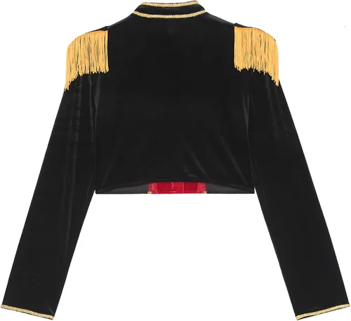 Vista 6 de Runhomal Uniformes de banda de marcha para mujer, para Halloween, circo, Ringmaster, cosplay, abrigo, ropa de abrigo