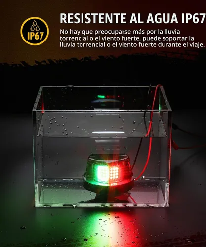 Vista 4 de Partsam 1 Uds. Luces de arco de barco marino, 24 luces LED de navegación roja y verde para buque, pontón, yate, skiff skeeter
