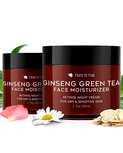 Vista 10 de Tree To Tub Hidratante facial antienvejecimiento con retinol para piel seca y sensible, hidratante facial antiarrugas con ácido hialurónico, crema