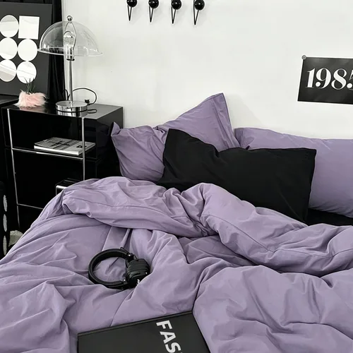 Vista 317 de mixinni Juego de funda de edredón vintage a rayas, tamaño twin, juego de ropa de cama de 3 piezas, 100% algodón lavado, suave y transpirable, funda