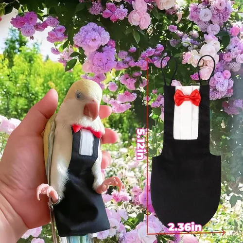 Vista 7 de Pañales para pájaros, arnés para pájaros, trajes de vuelo con correa voladora de 80 pulgadas, pañal de loro con capa interior impermeable para orina