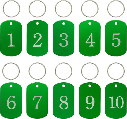 Vista 8 de Etiquetas numeradas de aluminio para identificación (1-10, negro)