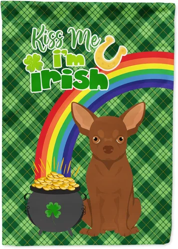 Vista 164 de Caroline's Treasures WDK4731GF - Bandera decorativa para jardín del día de San Patricio, color negro y tostado, Airedale Terrier, para jardín