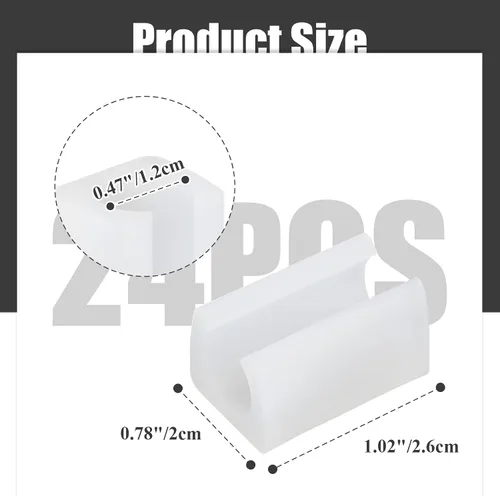 Vista 5 de 24 protectores de patas de silla, abrazadera rectangular de plástico para muebles en forma de U, clips de patas de silla de 0.472 in, protector