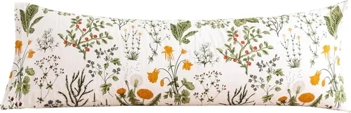 Vista 38 de ECOCOTT Juego de 2 fundas de almohada florales de tamaño estándar, 100% algodón lavado con cierre de sobre, fundas de almohada estampadas de flores