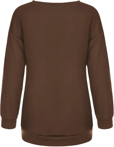 Vista 5 de Meladyan - Sudadera de forro polar con estampado de calavera de Halloween de gran tamaño, cuello redondo, manga larga, hombros caídos