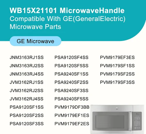 Vista 3 de Manija de puerta de horno microondas WB15X21101 mejorada compatible para reemplazo de manija de microondas GE, reforzada para piezas de puerta