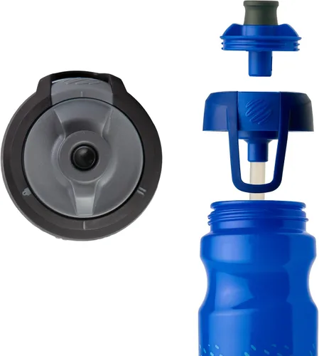 Vista 6 de BlenderBottle Hydration Halex Squeeze - Botella de agua con popote, 22 onzas, color rojo