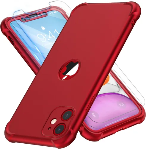 Vista 162 de ORETECH Funda para iPhone 11, con [2 protectores de pantalla de vidrio templado] [prueba de caídas de grado militar de 10 pies]