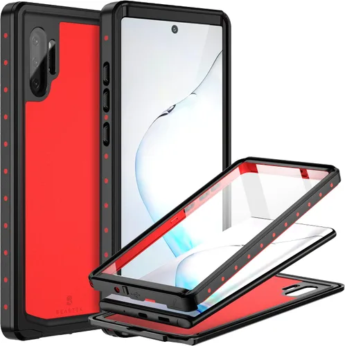 Vista 13 de BEASTEK Funda impermeable para Galaxy Note 10 Serie NRE a prueba de golpes con certificado IP68 con protector de pantalla incorporado Cubierta Azul