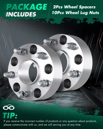 Vista 2 de SCITOO 2 separadores de rueda de 5 x 5.5 pulgadas, adaptadores espaciadores de rueda de 2 pulgadas con pernos de 9/16 de 3.063 in, 5 lengüetas