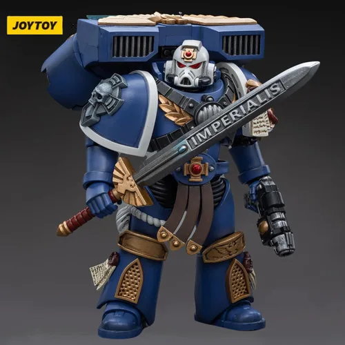 Vista 5 de JOYTOY Warhammer 40,000 Figura de acción Ultramarines Vanguard Veteran Sergeant Collection modelo de anime, 1/18 Warhammer 40K, 4 pulgadas, unisex